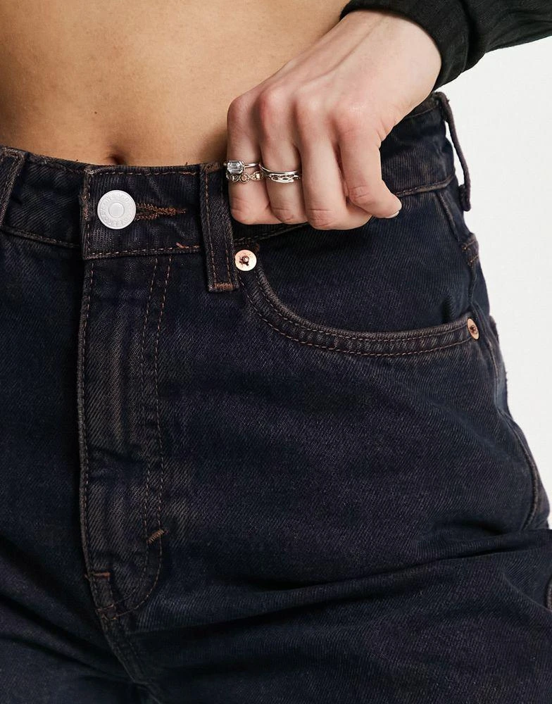 Weekday Weekday Rowe extra high waisted straight leg jeans in teal blue wash 5