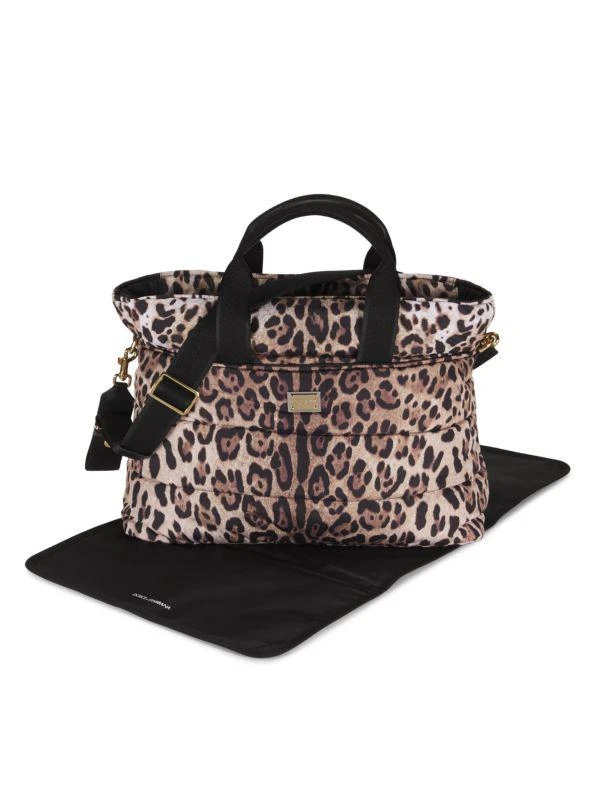 Dolce & Gabbana Quilted Leopard Print Diaper Bag 1