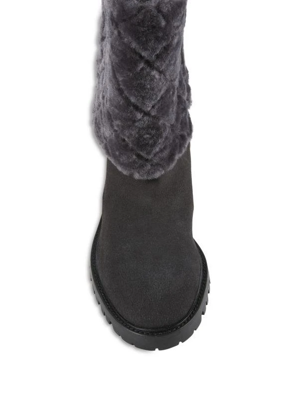 Aquatalia Casandra Shearling Trim Suede Boots 5