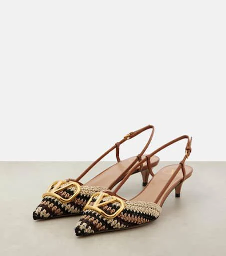 Valentino VLogo Signature 40 crochet slingback pumps 4