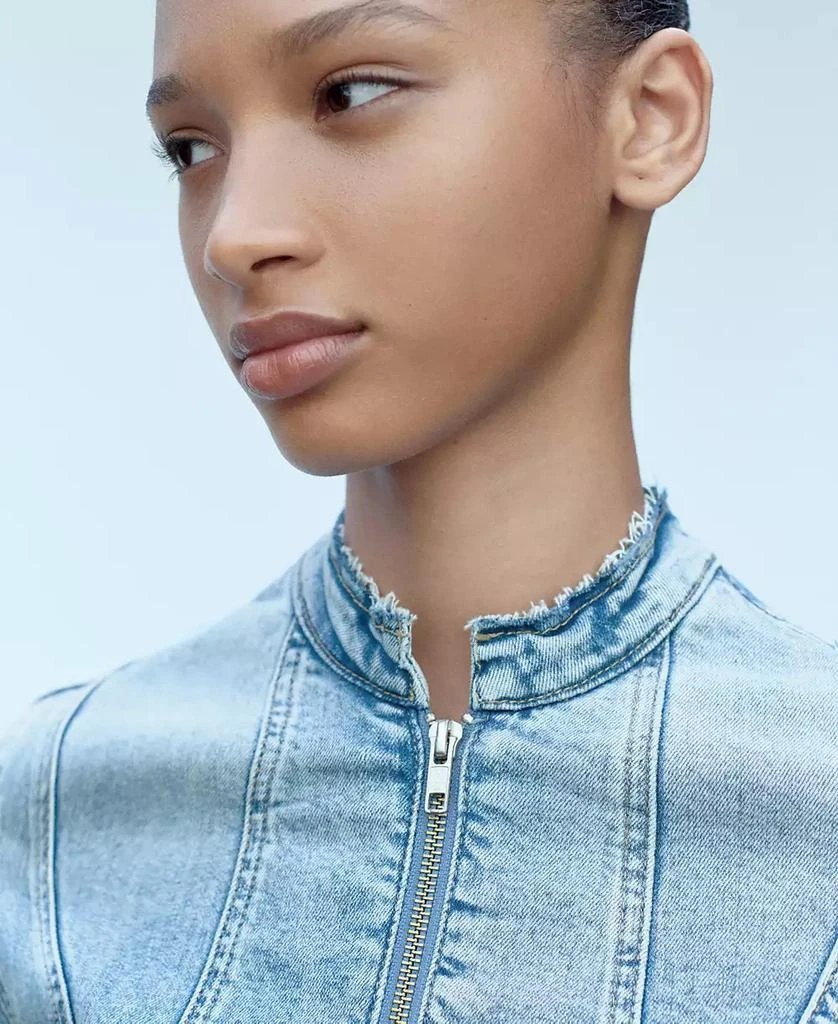 Mango Women's Zipper Denim Jacket 3