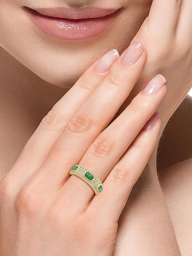 Saks Fifth Avenue Collection 14K Yellow Gold, Emerald 
0.27 TCW Diamond Ring 2