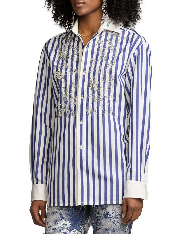Ralph Lauren Capri Umbrella Embellished Floral-Embroidered Shirt 3