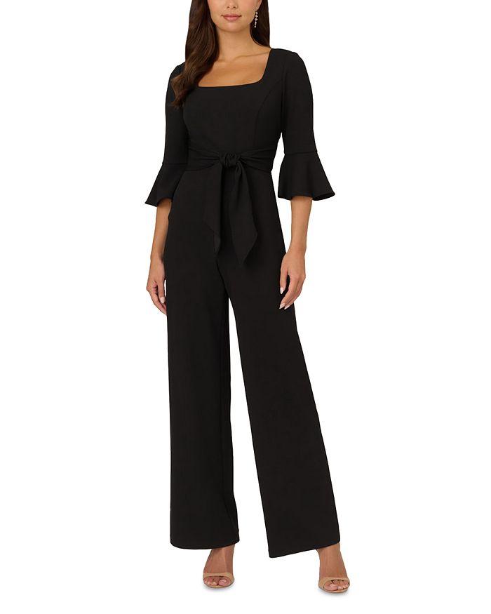 Adrianna Papell Knit Crepe Tie Front Jumpsuit