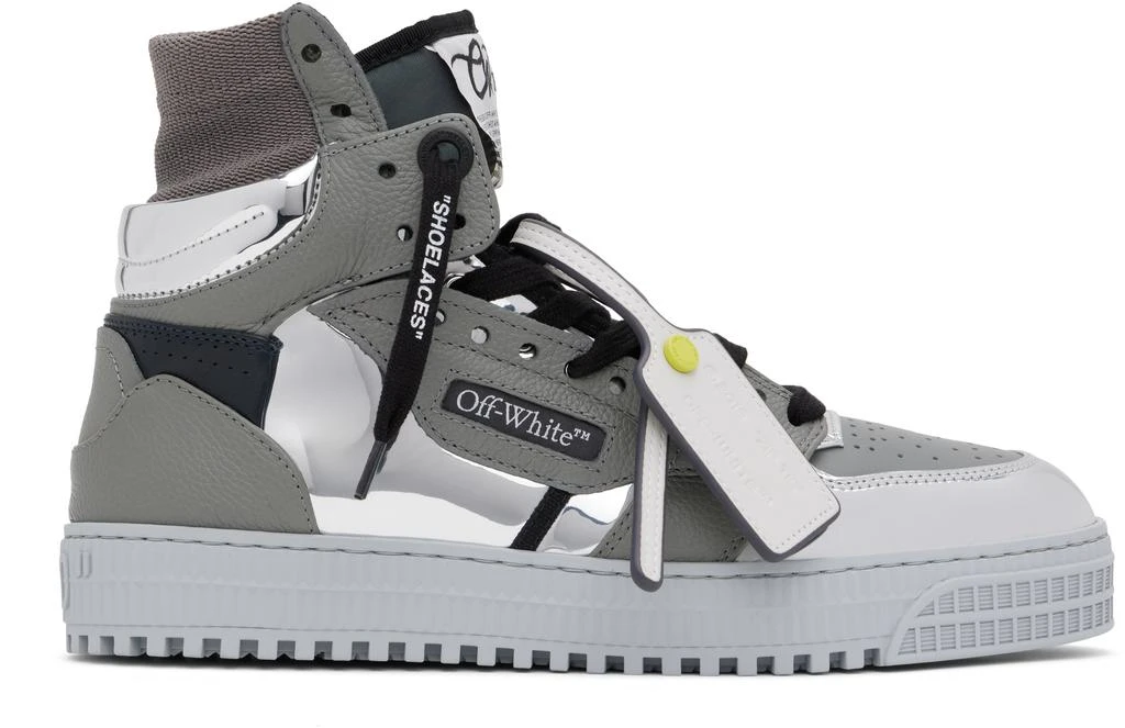 Off-White Gray 3.0 Off Court Mirror Leather Sneakers 1