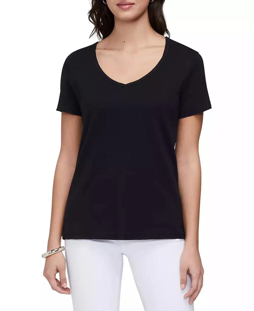 Three Dots Women's V-Neck Short Sleeve T-Shirt 1