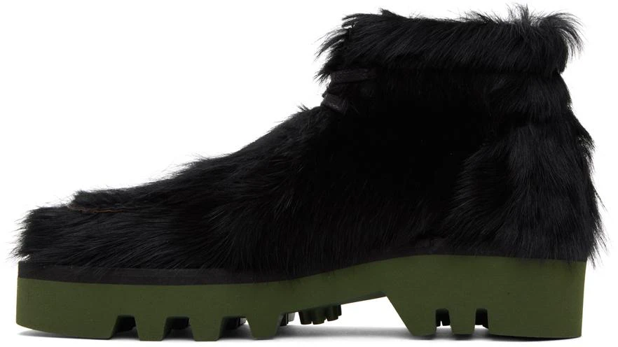 Dries Van Noten Black & Green Calf-Hair Boots 3