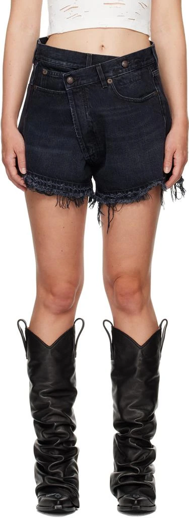 R13 SSENSE Exclusive Black Crossover Denim Shorts 1