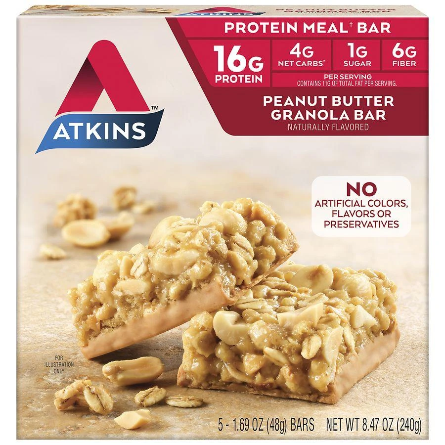 Atkins Peanut Butter Granola Bars Low Carb Peanut Butter 1