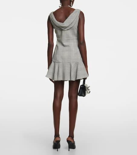 Alessandra Rich Prince De Galles wool minidress 3
