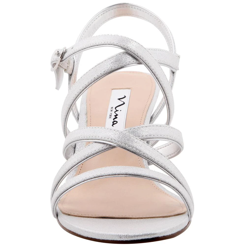 Nina Genaya Metallic Kitten Heel Evening Sandals 4