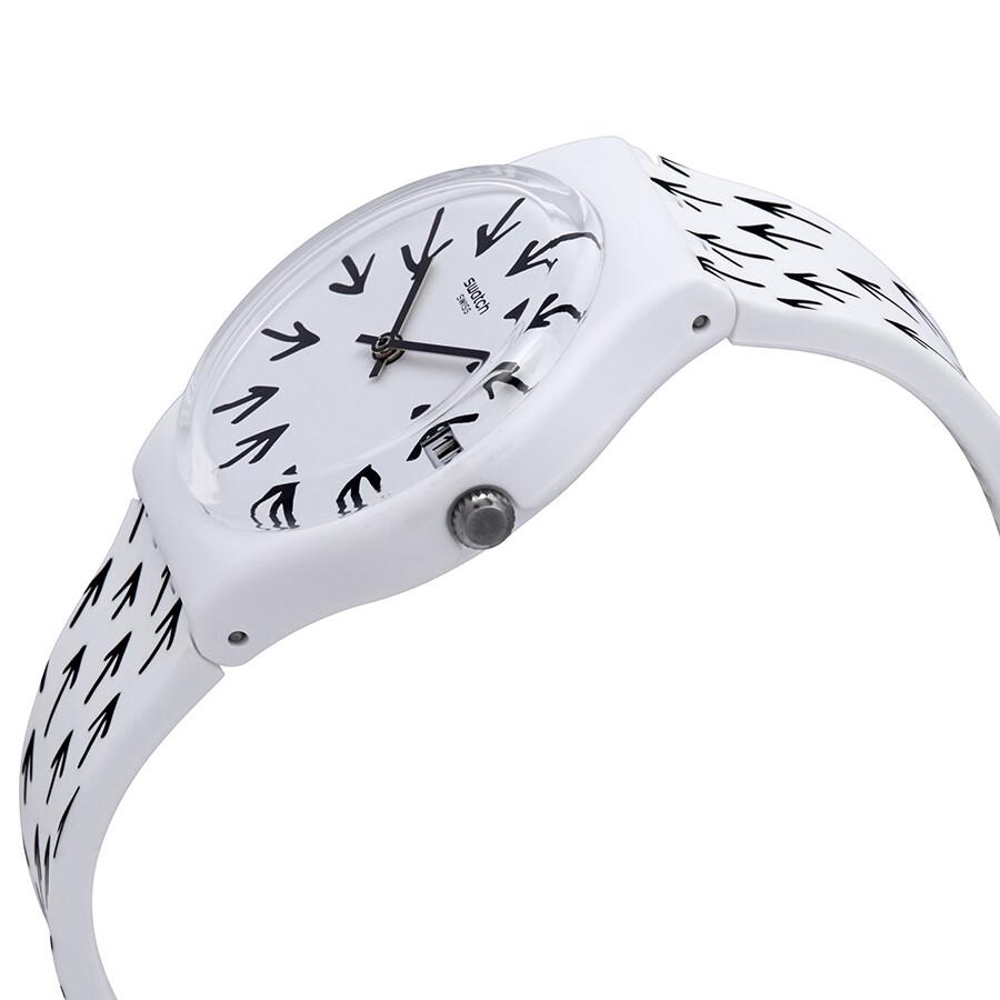 Swatch Frechia White Dial White Silicone Ladies Watch GW409