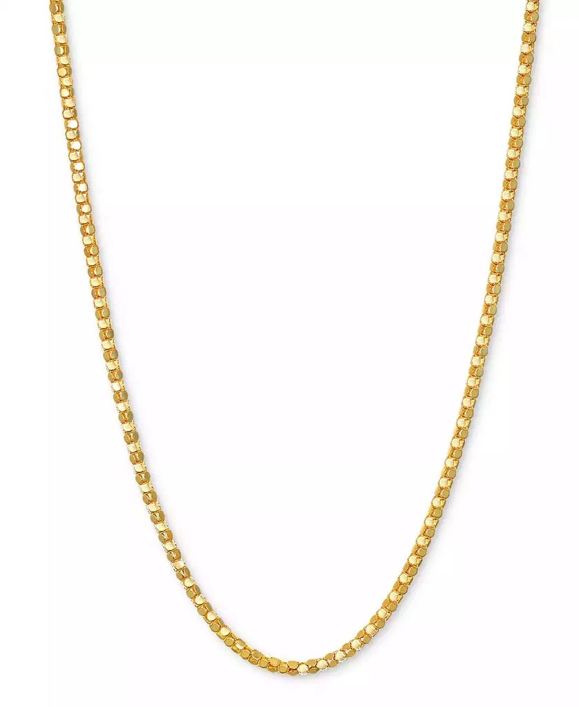 Italian Gold 14k Gold Necklace, 20" Diamond Cut Popcorn Chain (1-5/8mm) 1