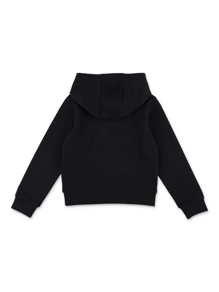 Moncler Black Hoodie With Embroidered Lettering Logo In Tone 2
