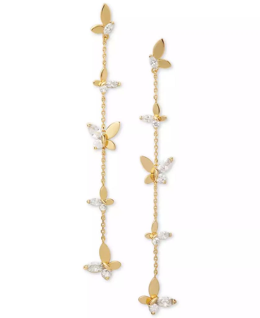 Kate Spade Gold-Tone Crystal Social Butterfly Linear Earrings 1