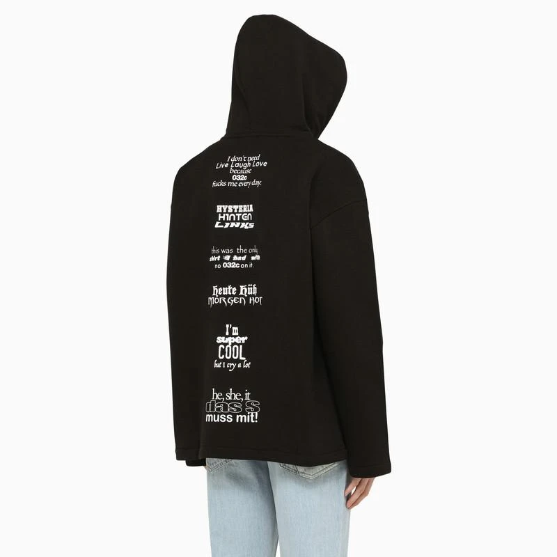 032c Black oversized hoodie 4