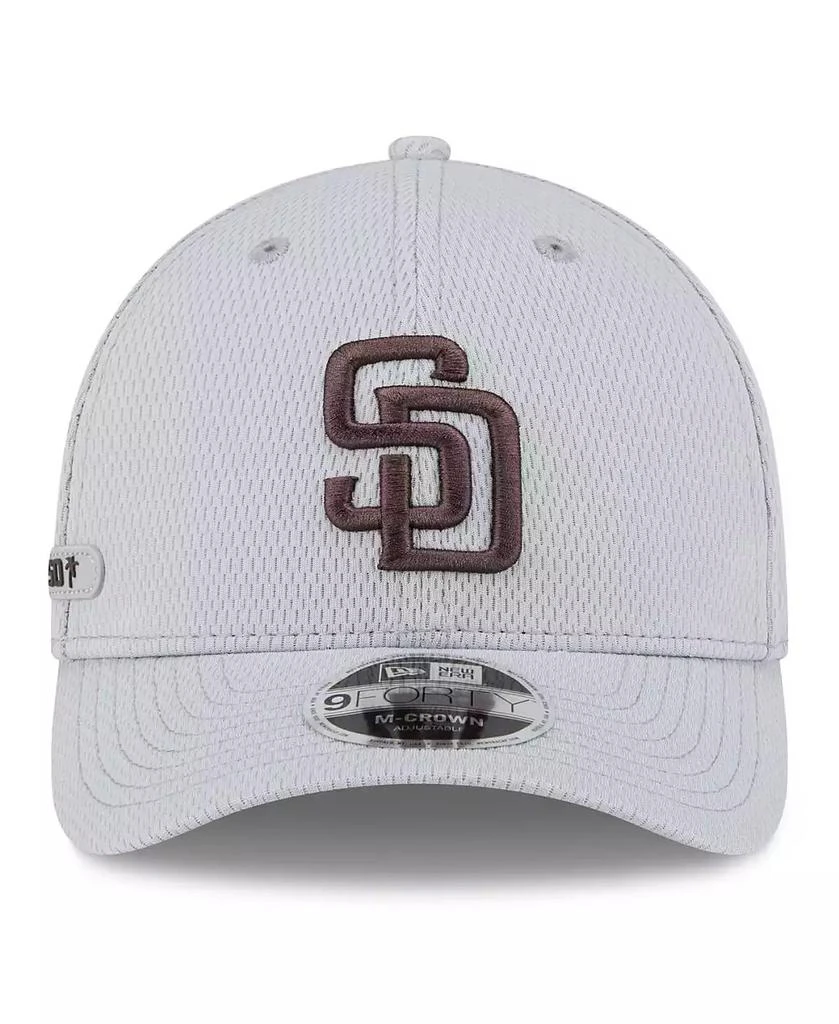 New Era Men's Gray San Diego Padres 2025 MLB Clubhouse 9FORTY M-Crown Adjustable Hat 5