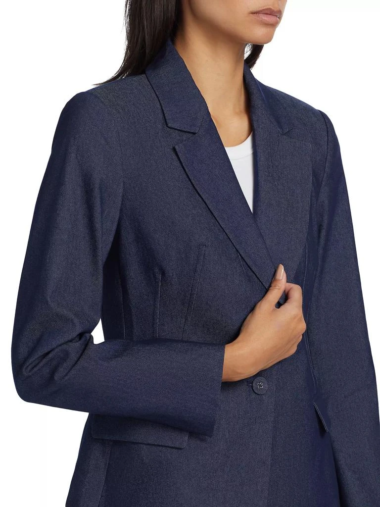 If Only Studio Stretch-Denim Single-Breasted Blazer 6