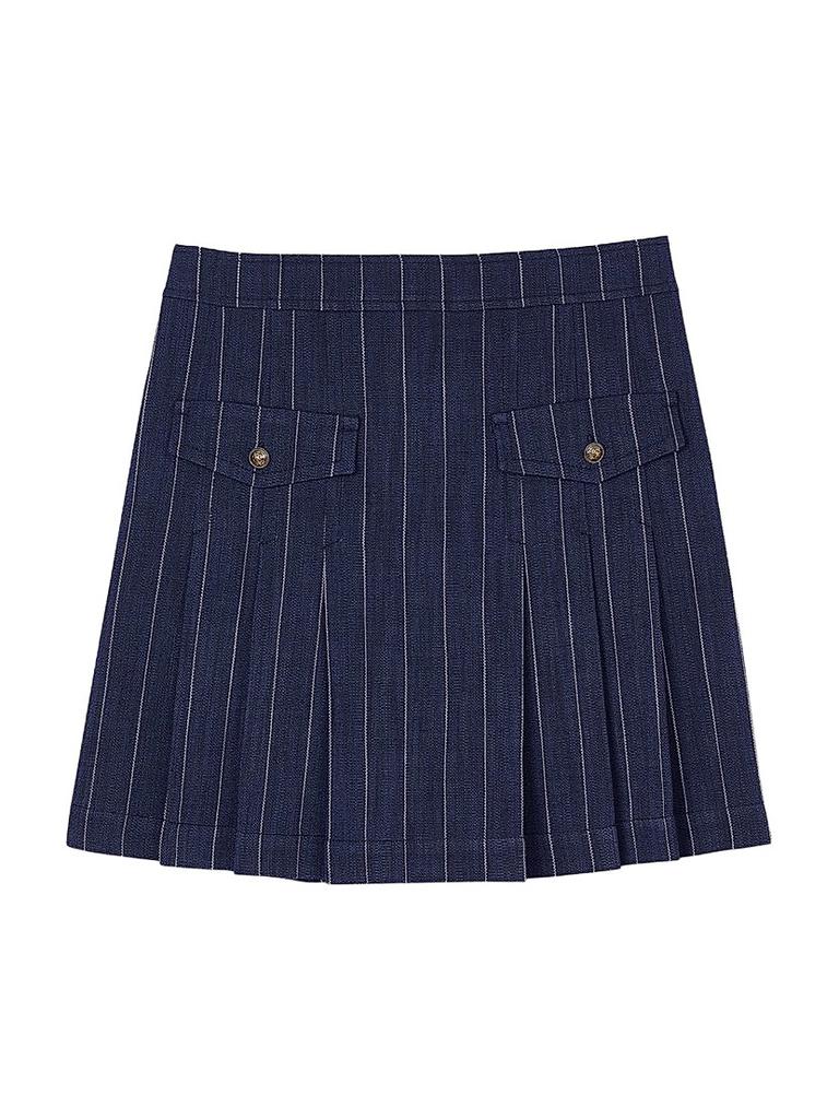Sandro Mini Striped Pleated Skirt - Dresses & Skirts