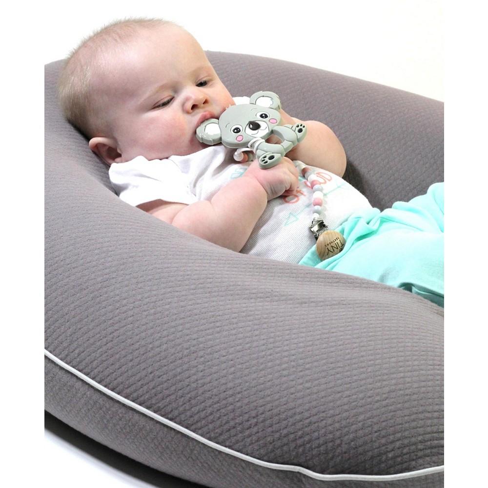 Tiny Teethers Designs 3 Stories Trading Tiny Teethers Infant Silicone Pacifier Clip With Large Removable Teether, Koala