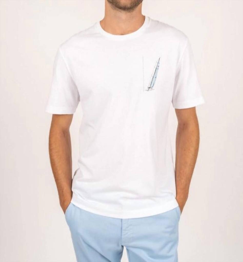 Tシャツ・カットソー SAINT JAMES Embroidered cotton Minquiers Modern t-shirt 9858-MINQUIERS-MODERN-ECRU-