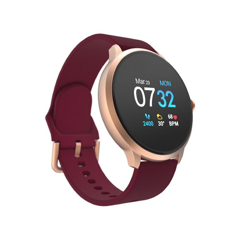 iTouch Sport 3 Women's Touchscreen Smartwatch: Rose Gold Case with Merlot Strap 45mm