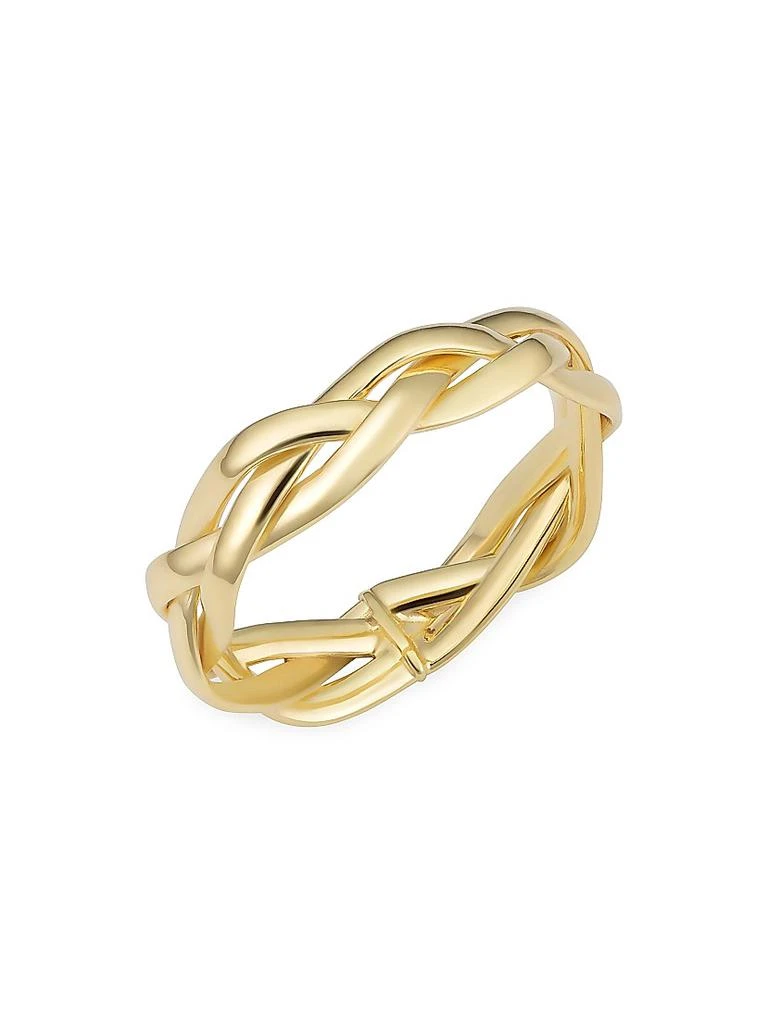 Oradina 14K Yellow Solid Gold Amore Braided Ring 1