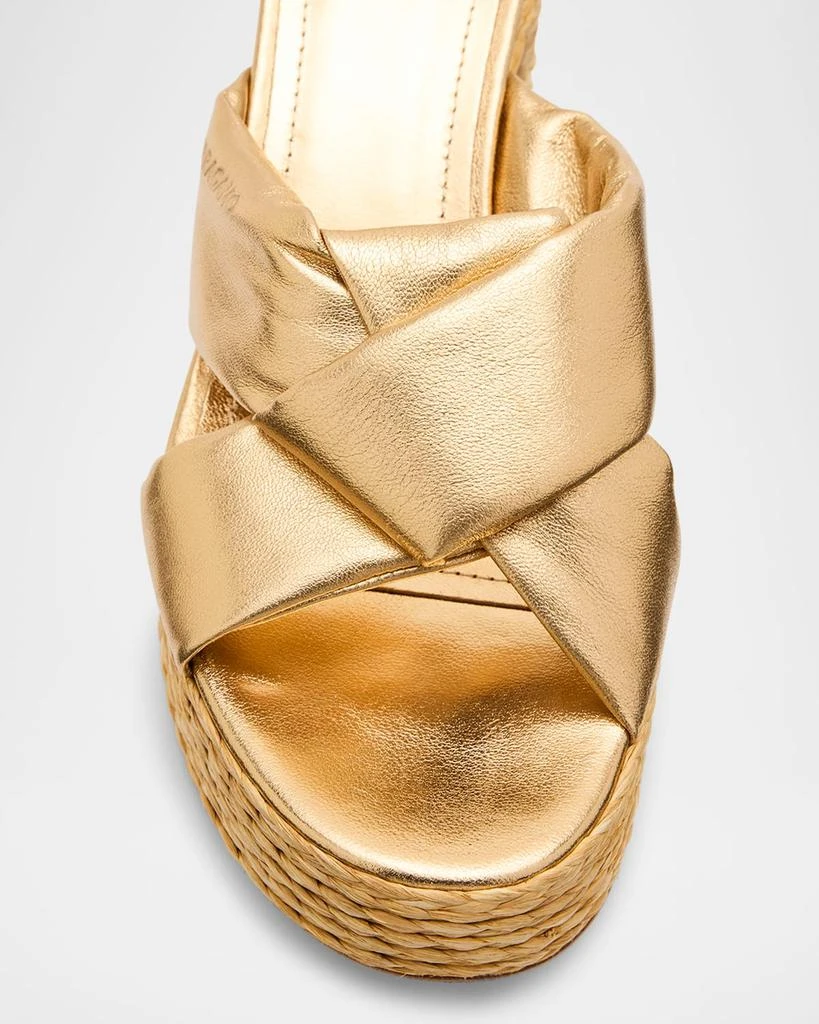 Salvatore Ferragamo Douglas Metallic Espadrille Platform Sandals 6