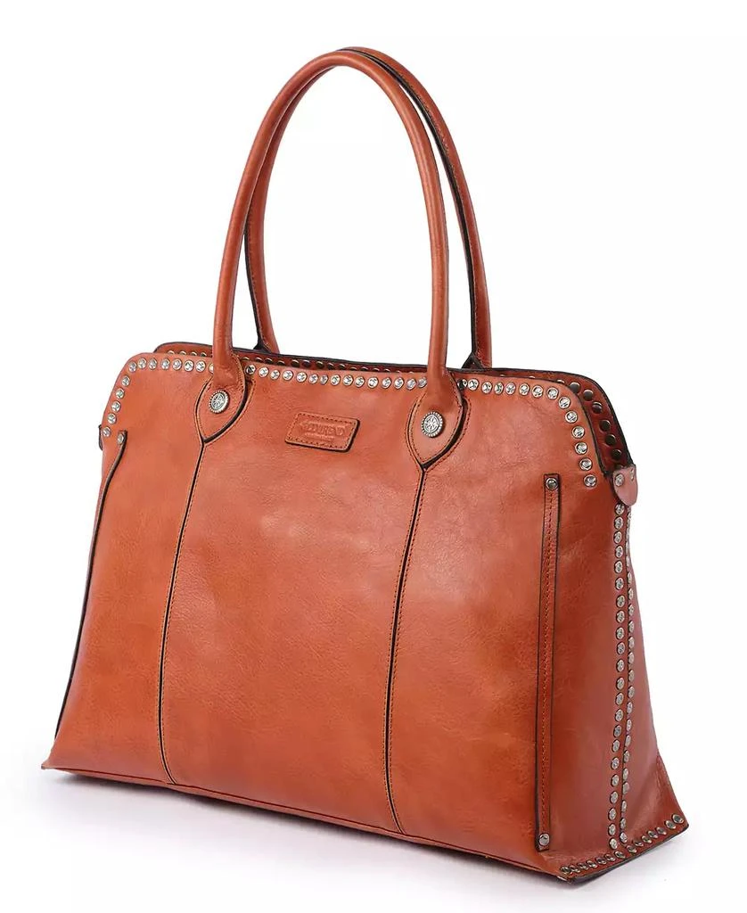 OLD TREND Women's Genuine Leather Soul Stud Satchel Bag 4