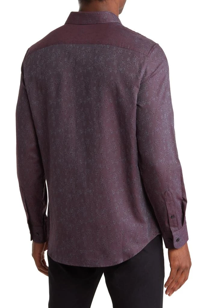 Perry Ellis Floral Jacquard Cotton Button-Up Shirt 2