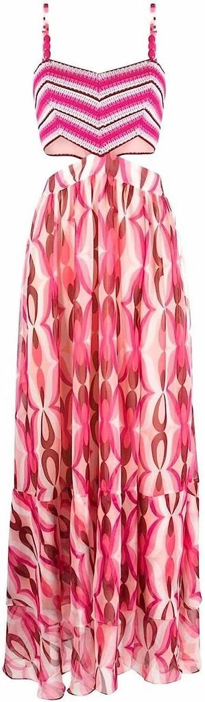 PatBO Crochet Top Tiered Bottom Maxi Dress 5