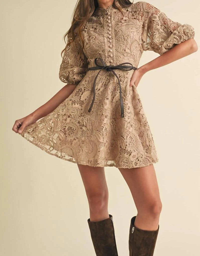 EB Luxe Eb Luxe - Kamilla Crochet Lace Mini Dress