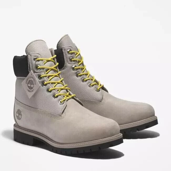 Timberland Heritage TB0A5MSVK51 Combat Boots Men's Gray Leather 6in Ankle DOG176 1