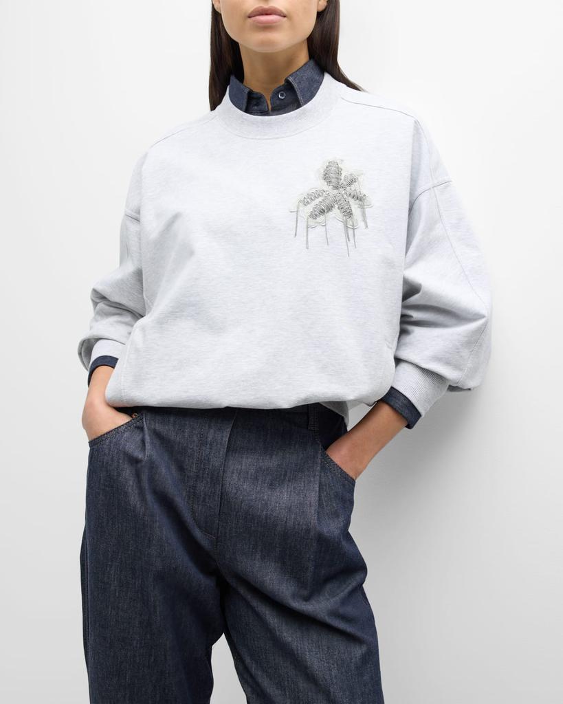 【送料&関税込】Brunello Cucinelli White Cotton Sweatshirt Brunello Cucinelli Beige Cotton Linen Sweater Crewneck | IsuiT