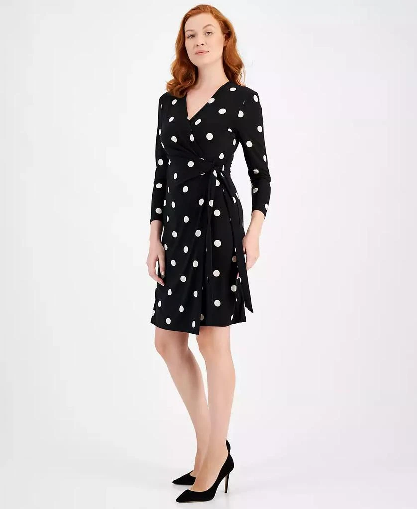 Anne Klein Classic Wrap Dress, Women's, Size: XS, Black