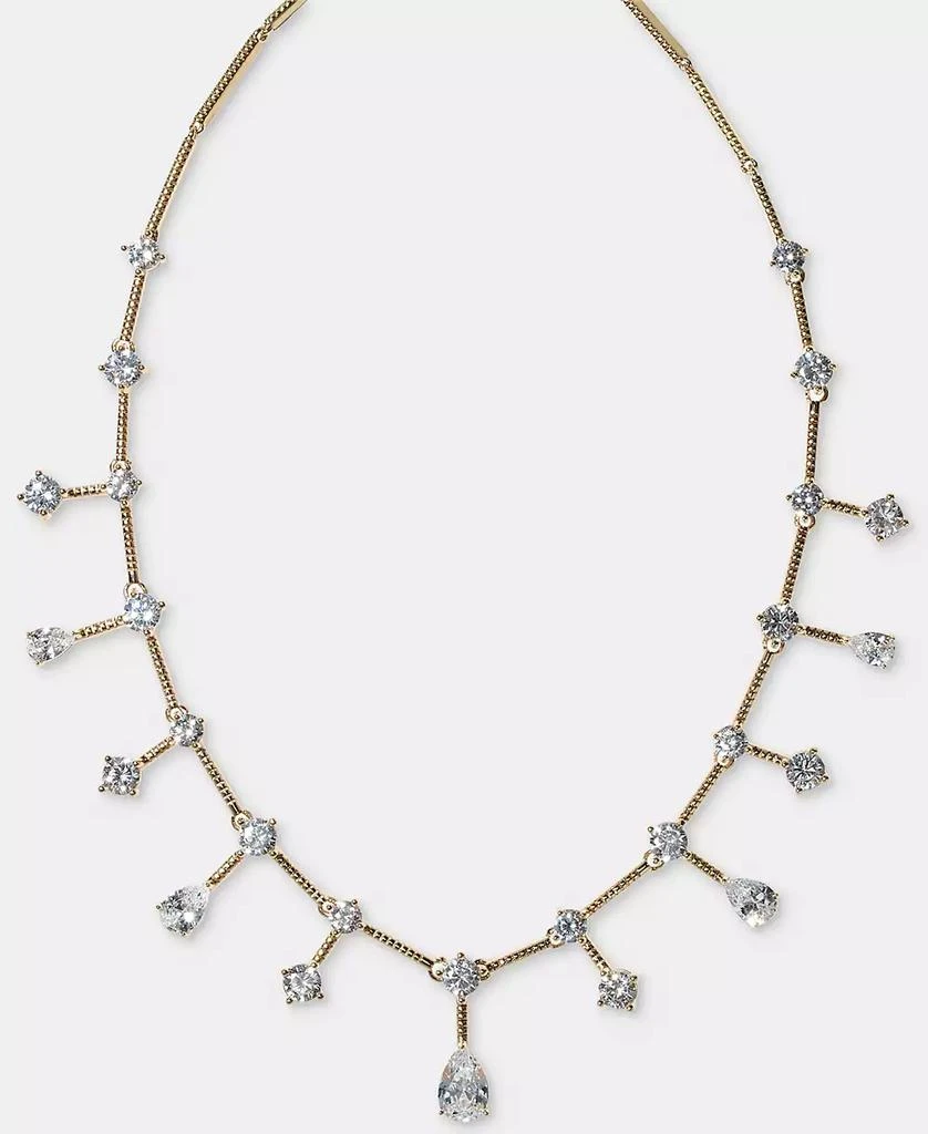 Anne Klein Cubic Zirconia Bar Stationed Statement Necklace, 16" + 3" extender