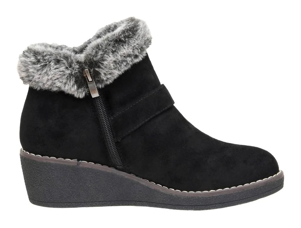 CUSHIONAIRE Women's Rhodes Faux Suede Winter Booties In Black 4