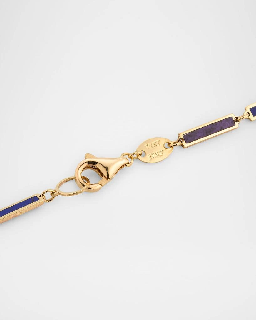 Frederic Sage 14K Yellow Gold Rainbow Inlay Station Bracelet 4