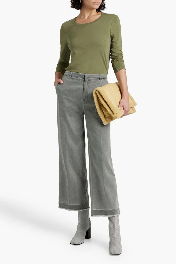 ATM Anthony Thomas Melillo Cropped cotton-blend twill wide-leg pants 2
