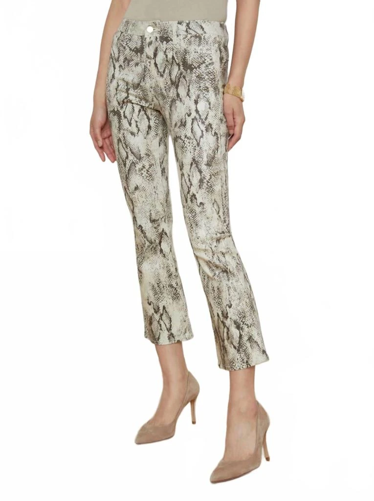 L'Agence Tati High Rise Crop Micro Boot Jean In Tan Multi Snake Coated 2