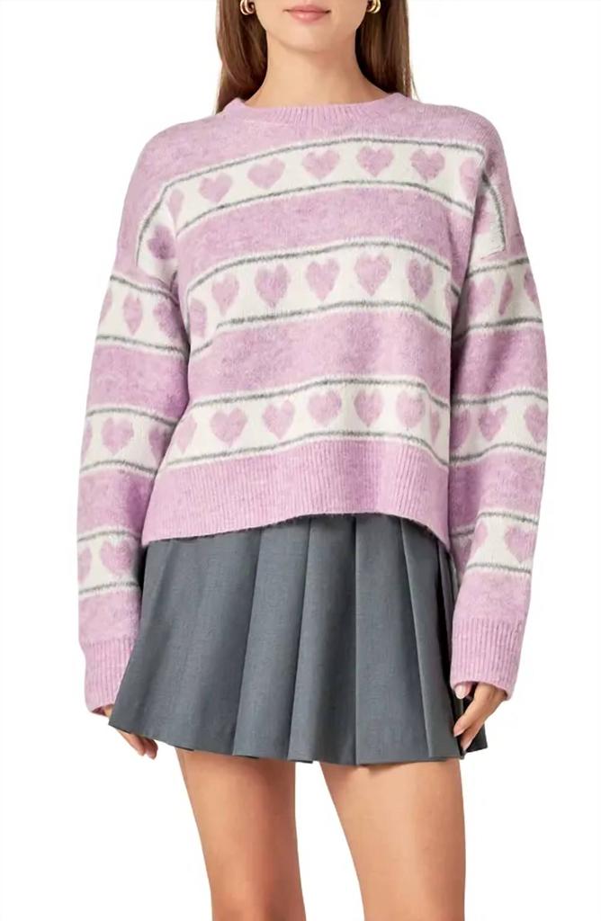 English Factory English Factory - Heart Stripe Crewneck Sweater