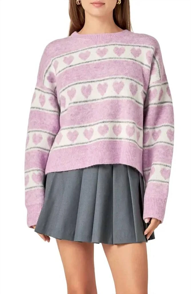 English Factory English Factory - Heart Stripe Crewneck Sweater 2
