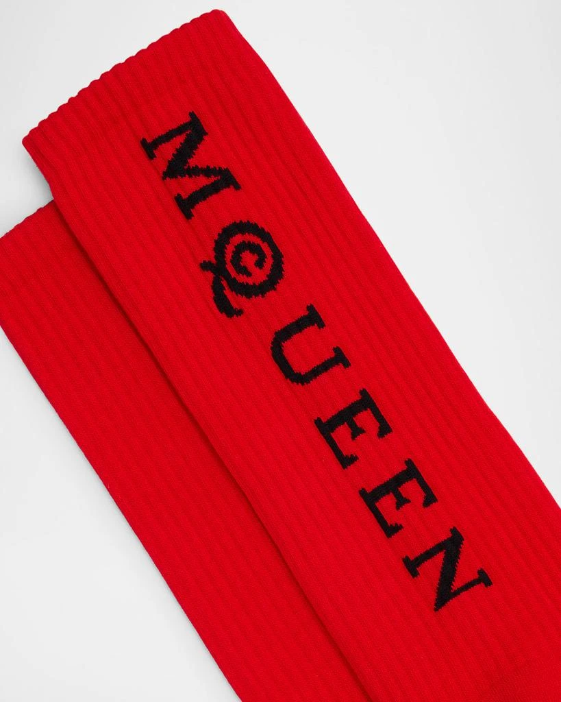 McQueen Men
s Vertical Logo Cotton Stretch Sport Socks 3
