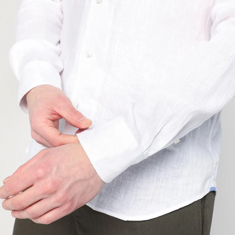 XACUS White Tailor Fit shirt in linen 4