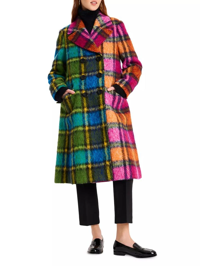 Kate Spade Mainline Grand Plaid Wool Double-Breasted Coat 3