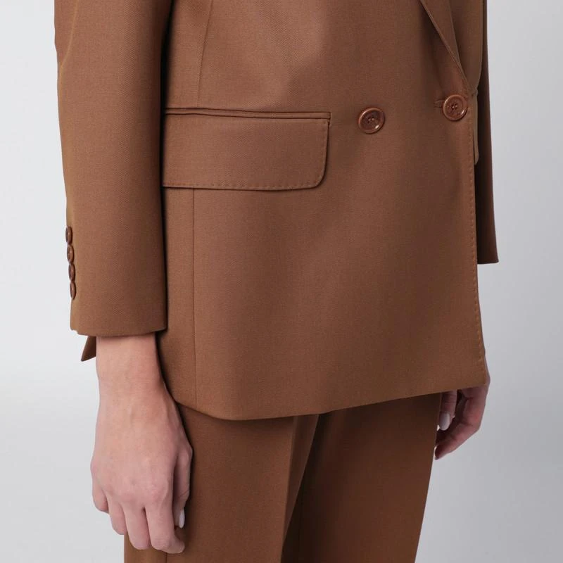 Max Mara Tan double-breasted wool blazer 4