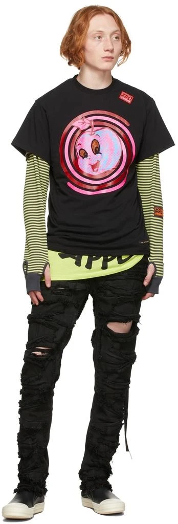 99%IS- Black Spiral Apple Mesh-Eye T-Shirt 4