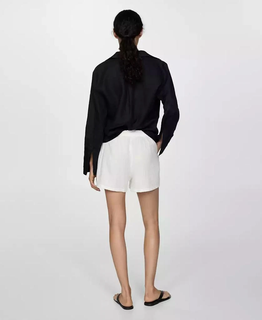 Mango Women's Elastic Waist Cotton Shorts 5