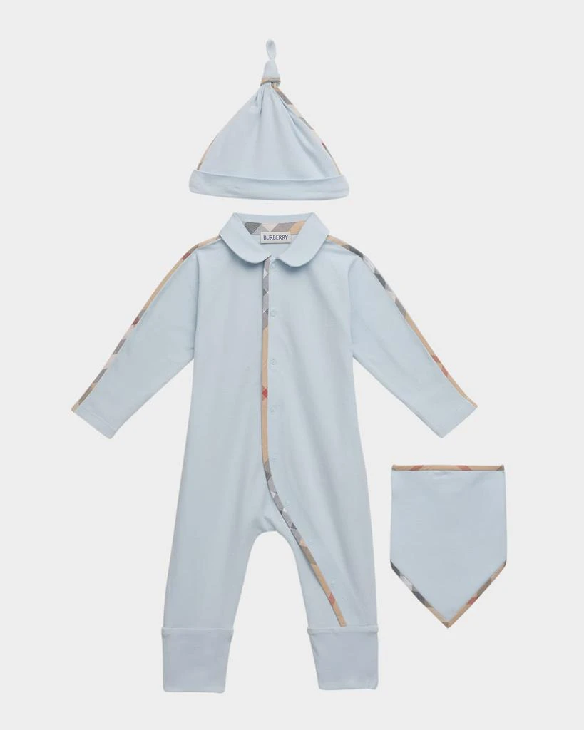 Burberry Boy's Hamilton Footie, Bib, and Hat Gift Set, Size 1M-12M 1
