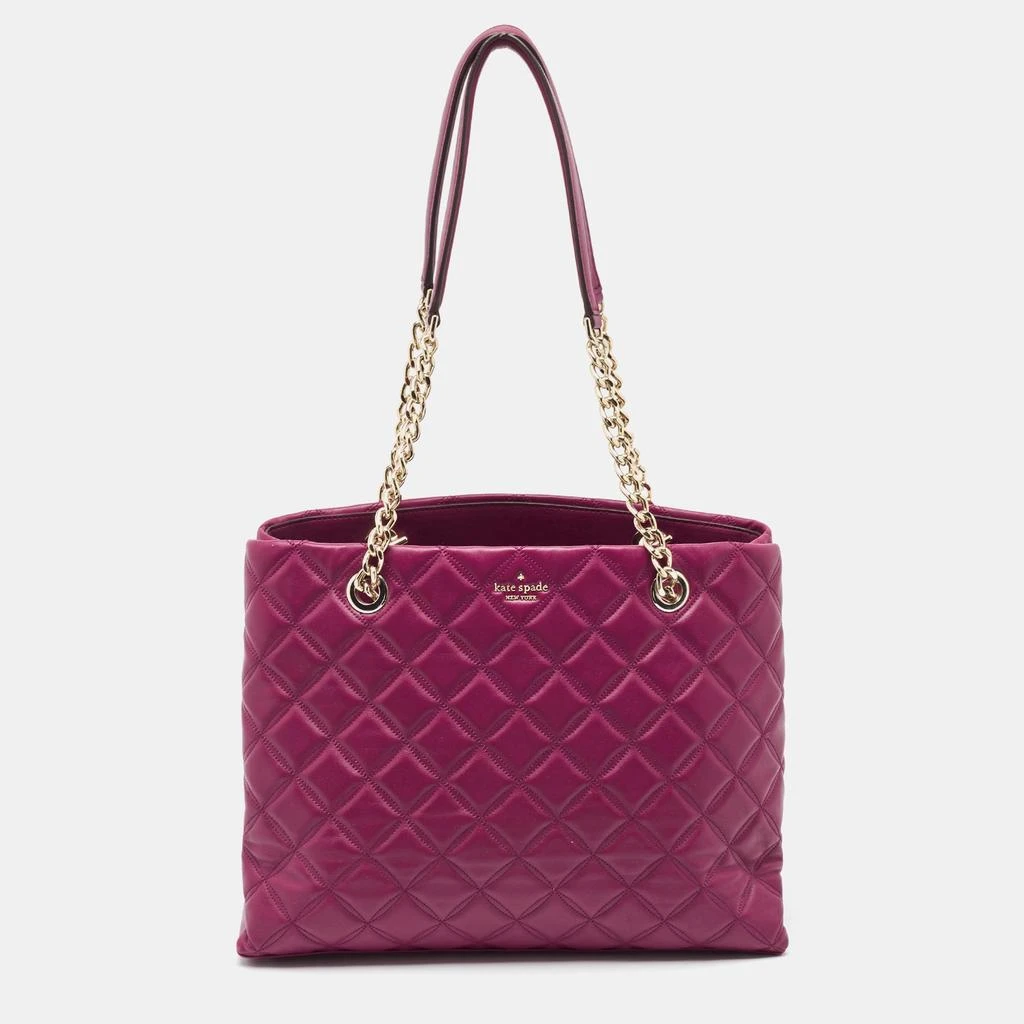 Kate Spade Burgundy Quilted Leather New York Natalia Tote 1